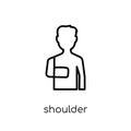 shoulder immobilizer icon. Trendy modern flat linear vector shoulder immobilizer icon on white background from thin line General