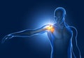 Shoulder Impingement, Painfull Arc, 3D Illustration Royalty Free Stock Photo