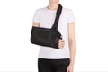 Shoulder Joint Brace. Bandage on the shoulder joint scarf with additional fixation.