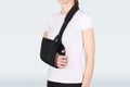 Shoulder Joint Brace. Bandage on the shoulder joint scarf with additional fixation. Deso`s Handwrap.