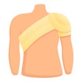 Shoulder medical bandage icon, cartoon style Royalty Free Stock Photo