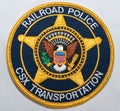 The shoulder patch of the CSX Transportation Railroad Police Department