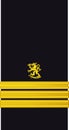 Shoulder sleeve pad military officer insignia of the Finland Navy KOMENTAJAKAPTEENI (LIEUTENANT COMMANDER) Royalty Free Stock Photo