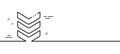 Shoulder strap line icon. Army reward sign. Best rank. Minimal line pattern banner. Vector