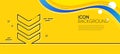 Shoulder strap line icon. Army reward sign. Best rank. Minimal line yellow banner. Vector