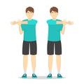 Shoulder stretch exercise. Stretch to relieve shoulder pain Royalty Free Stock Photo