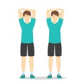 Shoulder stretch exercise. Stretch to relieve shoulder pain