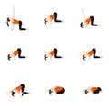 Shoulder stretch variations yoga asanas set
