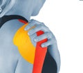 Shoulder therapy with tex tape Royalty Free Stock Photo