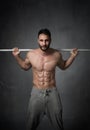 Shoulder working for a cross fitter Royalty Free Stock Photo