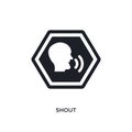 shout isolated icon. simple element illustration from signs concept icons. shout editable logo sign symbol design on white