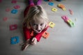 Shouting little girl , depression and sadness concept Royalty Free Stock Photo