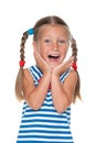 Shouting little girl Royalty Free Stock Photo