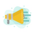 Shouting on a megaphone. megaphone with bubble speech Royalty Free Stock Photo