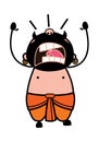 Shouting Pandit Cartoon Royalty Free Stock Photo