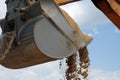 Shovel bucket full of sand Royalty Free Stock Photo