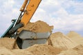 Shovel bucket full of sand Royalty Free Stock Photo