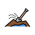 shovel dig hole color icon vector illustration