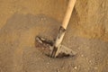 Shovel Digging soil is Tools, implements or instruments for Gardening and Construction