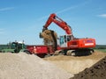 Shovel excavator in action.