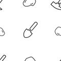 Shovel and Geological Hammer. Vector Patterns Royalty Free Stock Photo