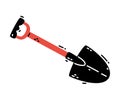Shovel with Handle as Firefighting Equipment Vector Illustration