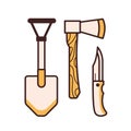 Camping Tools Icons Royalty Free Stock Photo