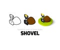 Shovel icon in different style
