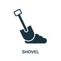 Shovel icon. Monochrome simple Shovel icon for templates, web design and infographics Royalty Free Stock Photo