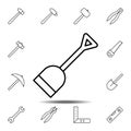 shovel icon. Simple thin line, outline vector element of Construction tools icons set for UI and UX, website or mobile application Royalty Free Stock Photo