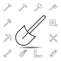 shovel icon. Simple thin line, outline vector element of Construction tools icons set for UI and UX, website or mobile application Royalty Free Stock Photo