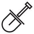 Shovel icon. Small handle gardening tool in linear style