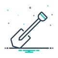 Mix icon for Shovel, spade and picker Royalty Free Stock Photo
