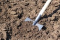 Shovel on the kitchen garden Royalty Free Stock Photo