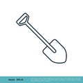 Shovel Line Art Icon Vector Logo Template Illustration Design. Vector EPS 10