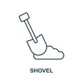 Shovel line icon. Monochrome simple Shovel outline icon for templates, web design and infographics Royalty Free Stock Photo