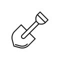 Shovel line icon on white background