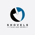 Shovel logo vector icon symbol illustration design.Shovel icon isolated on white background. Gardening tool. Tool for horticulture Royalty Free Stock Photo