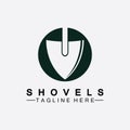 Shovel logo vector icon symbol illustration design.Shovel icon isolated on white background. Gardening tool. Tool for horticulture Royalty Free Stock Photo