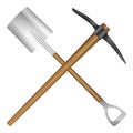 Shovel and mattock Royalty Free Stock Photo