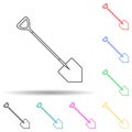 shovel multi color style icon. Simple thin line, outline vector of home repair tool icons for ui and ux, website or mobile Royalty Free Stock Photo