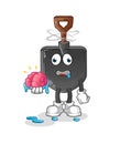 Shovel no brain vector. cartoon character Royalty Free Stock Photo