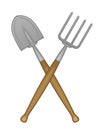 Shovel and pitchfork