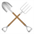 Shovel and pitchfork