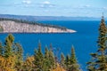 Shovel Point, viewed from Palaside Head along Lake Superior, near Silver Bay Minnesota in the fall season Royalty Free Stock Photo