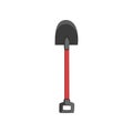 Shovel with red handle for coal mining