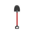 Shovel with red handle for coal mining Royalty Free Stock Photo