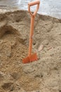 Shovel (spade) and sand