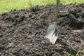 Shovel stuck in manure