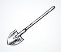 Shovel. Vector drawing icon sign Royalty Free Stock Photo